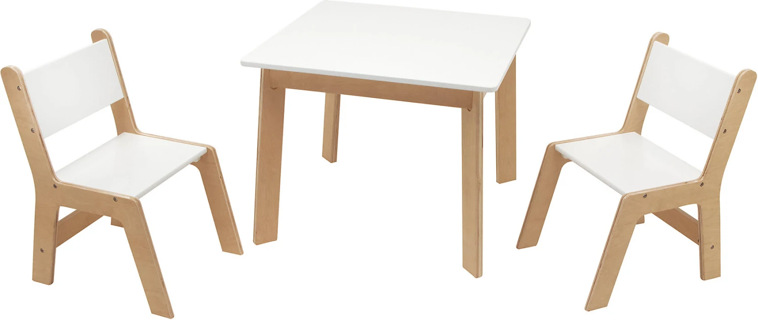 Kindersitzgruppe Aus Holz, Weiß 1 Kindersitzgruppe Aus Holz, Weiß