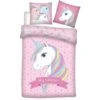 2-tlg.Set: Bettwäsche Einhorn In Rosa
