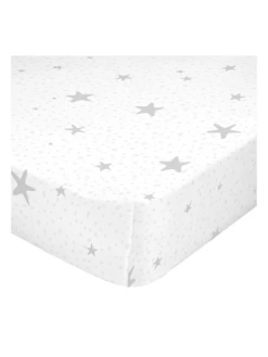 Spannbettlaken "Little Stars" In Weiß/ Grau