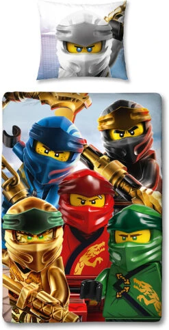 Kinderbettwäsche LEGO Ninjago, 135 X 200 Cm + 80 X 80 Cm