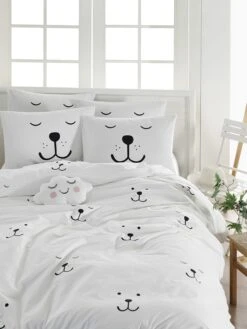 Renforcé-Bettwäsche-Set "Eles" In Weiß/ Schwarz