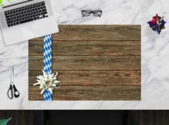 Schreibtischunterlage "Edelweiß Muster" In Braun (L)60 X (B)40