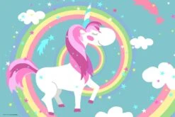 Schreibtischunterlage "Unicorn Regenbogen Muster" In Bunt (L)60 X (B)40