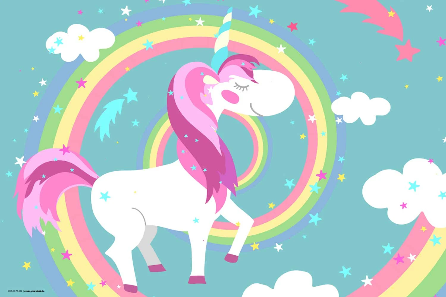 Schreibtischunterlage "Unicorn Regenbogen Muster" In Bunt (L)60 X (B)40 1 Schreibtischunterlage "Unicorn Regenbogen Muster" In Bunt (L)60 X (B)40