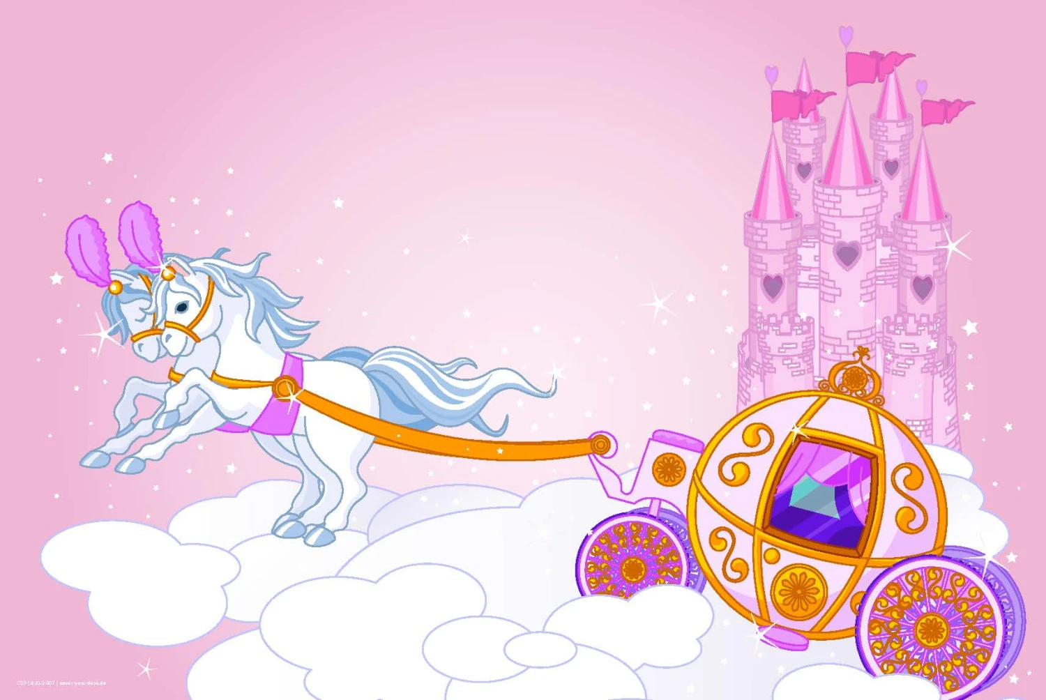 Schreibtischunterlage "Weiße Pferde" In Rosa (L)60 X (B)40 2 Schreibtischunterlage "Weiße Pferde" In Rosa (L)60 X (B)40 – Bild 2