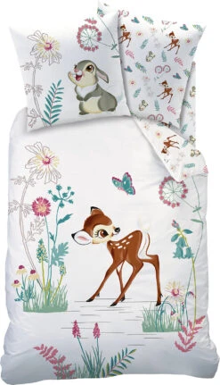Wende-Kinderbettwäsche Disney Bambi, Renforcé, Grün, 40 X 60 Cm + 100...