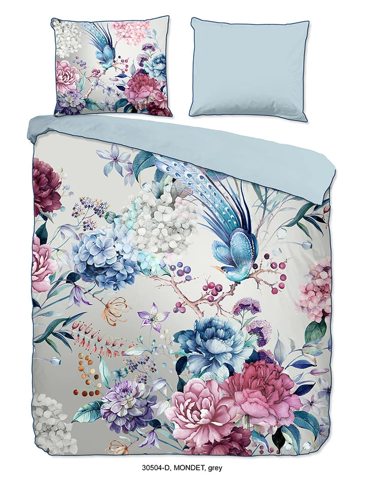 Satin-Bettwäsche-Set "Mondet" In Grau/ Bunt 2 Satin-Bettwäsche-Set "Mondet" In Grau/ Bunt – Bild 2