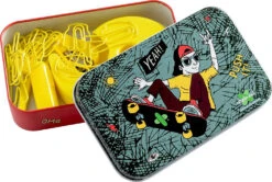 Mini-Schreibtischset Skate-aid, 15-tlg. In Metalldose