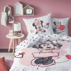 Titelseite -Kindermöbel disney minnie mouse madchen bettwasche set disneys minnie mouse hearts in weiss 1