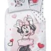 Mädchen Bettwäsche-Set "Disney's Minnie Mouse - Hearts" In Weiß