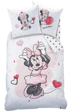 Mädchen Bettwäsche-Set "Disney's Minnie Mouse - Hearts" In Weiß