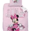Mädchen Bettwäsche-Set Flanell "Disney's Minnie Mouse - Shopping" In Rosa
