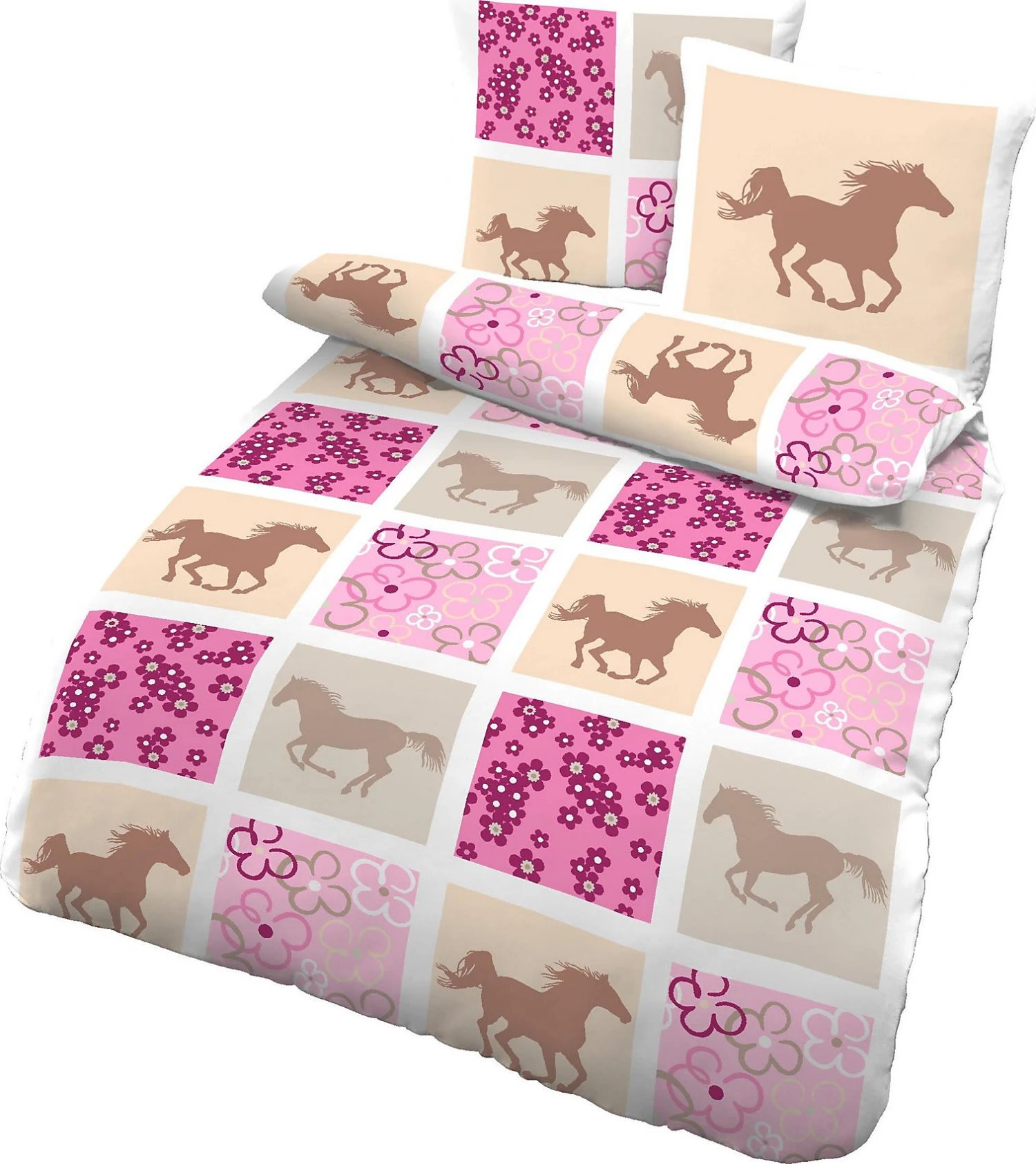 Pferdebettwäsche, Kinderbettwäsche Schmetterlinge & Pferde, Renforcé,... 3 Pferdebettwäsche, Kinderbettwäsche Schmetterlinge & Pferde, Renforcé,... – Bild 3