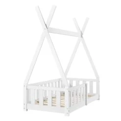 Kinderbett Helsingborg In Weiß (L)140cm (B)70cm -Kindermöbel en casa kinderbett helsingborg in weiss l 140cm b 70cm 2