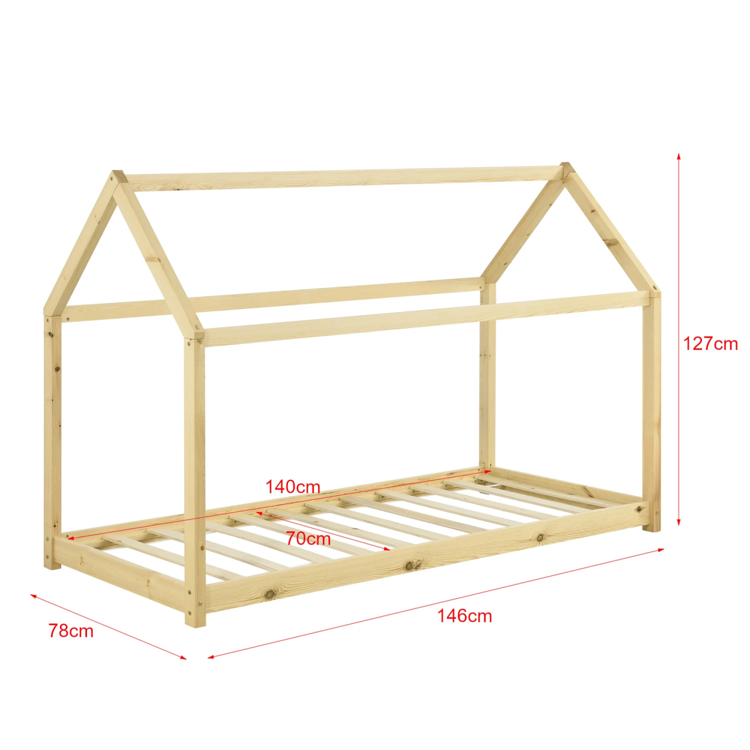 Kinderbett Netstal Mit Matratze In Beige (L)140cm (B)70cm 3 Kinderbett Netstal Mit Matratze In Beige (L)140cm (B)70cm – Bild 3