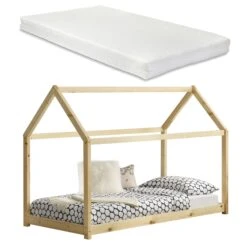 Kinderbett Netstal Mit Matratze In Beige (L)200cm (B)90cm