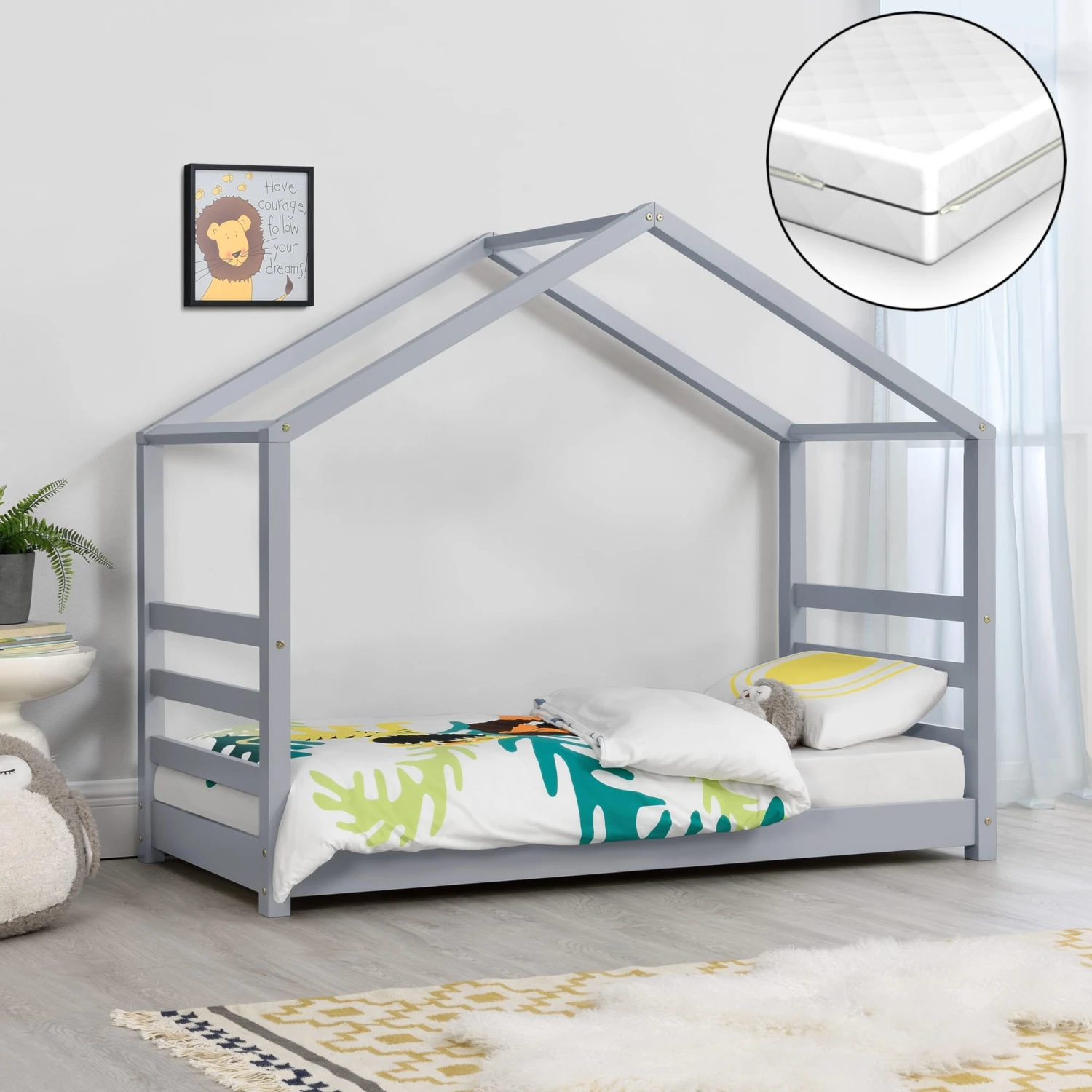 Kinderbett Vardø Mit Matratze In Grau (L)160cm (B)80cm 2 Kinderbett Vardø Mit Matratze In Grau (L)160cm (B)80cm – Bild 2