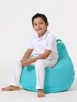 Kinder-Sitzsack In Türkis - (B)60 X (H)25 X (T)60 Cm -Kindermöbel evila kinder sitzsack in turkis b 60 x h 25 x t 60 cm 3