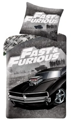 Bettwäsche-Set "Fast & Furious - Autos" In Schwarz / Grau