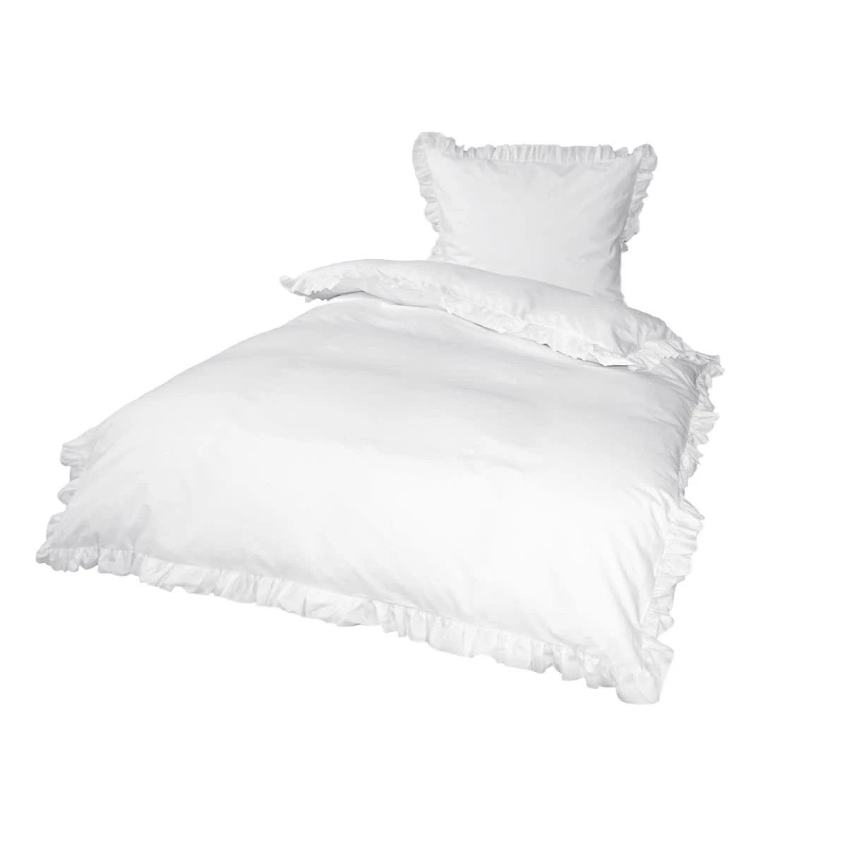 Bettwäsche SET "RÜSCHEN" In Weiß, 135 X 200 Cm 1 Bettwäsche SET "RÜSCHEN" In Weiß, 135 X 200 Cm