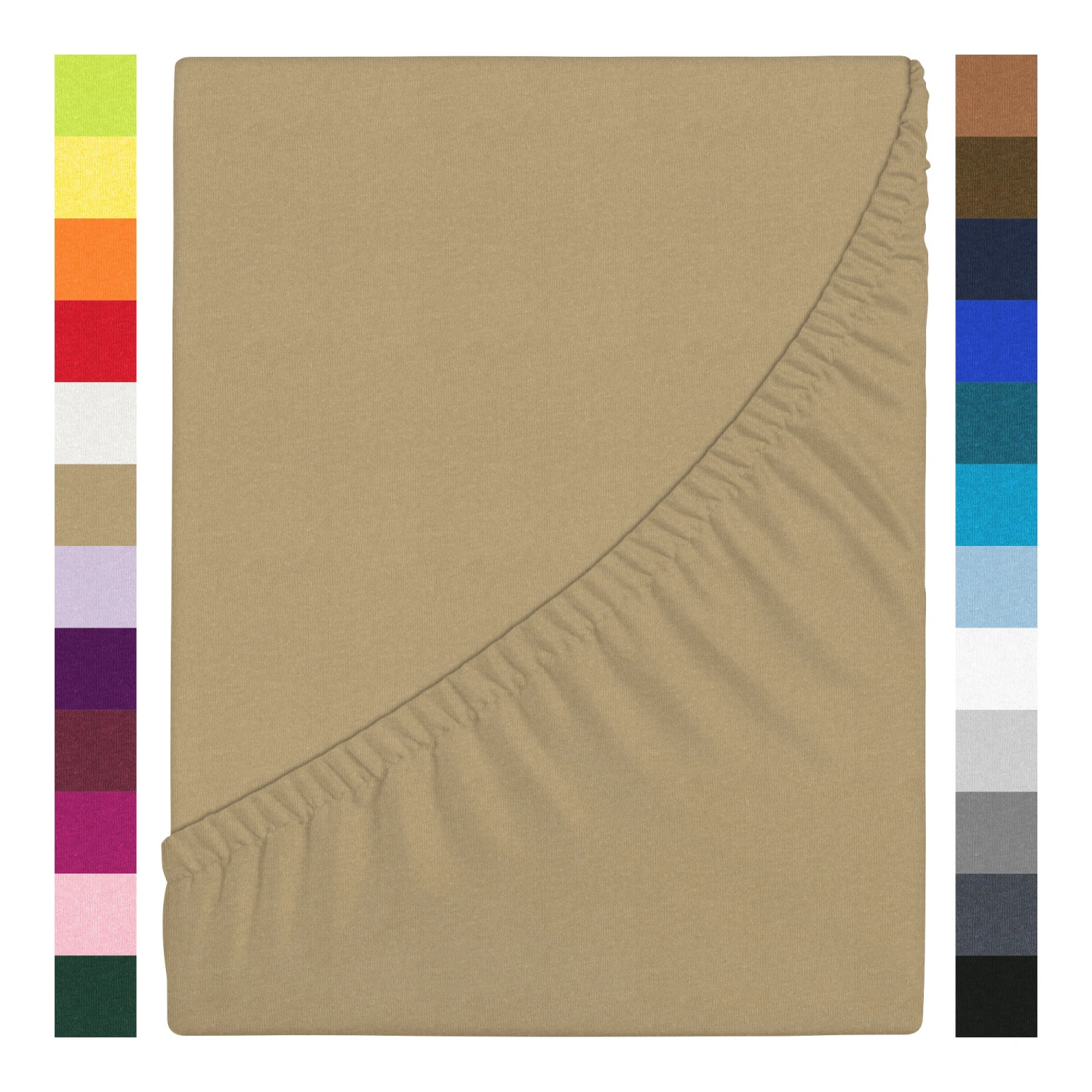 Jersey Premium Spannbettlaken JANNEBY In Sand 2 Jersey Premium Spannbettlaken JANNEBY In Sand – Bild 2