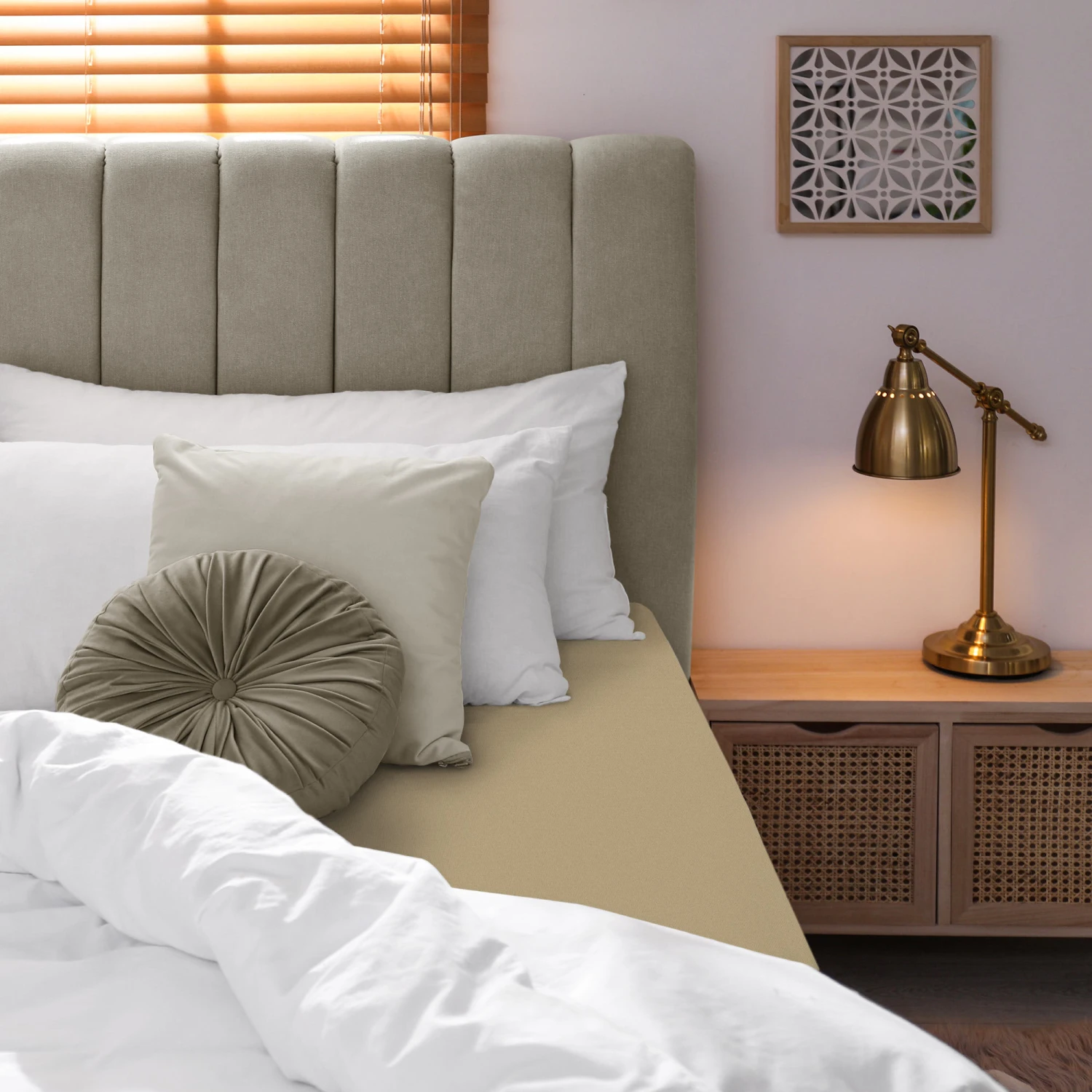 Jersey Premium Spannbettlaken JANNEBY In Sand 4 Jersey Premium Spannbettlaken JANNEBY In Sand – Bild 4