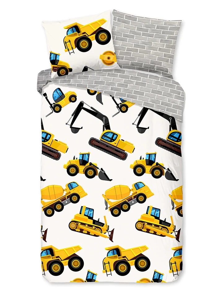 Flanell-Bettwäsche-Set "Dig" In Gelb/ Grau 2 Flanell-Bettwäsche-Set "Dig" In Gelb/ Grau – Bild 2