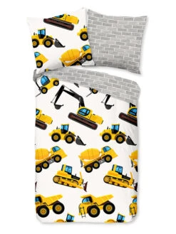 Flanell-Bettwäsche-Set "Dig" In Gelb/ Grau