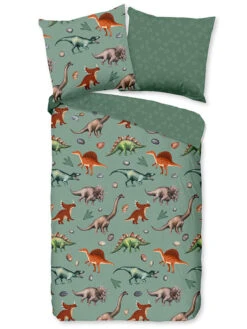 Flanell-Bettwäsche-Set "Dinono" In Grün