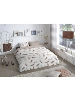 Flanell-Bettwäsche-Set "Feathers" In Hellbraun/ Weiß -Kindermöbel good morning flanell bettwasche set feathers in hellbraun weiss 2