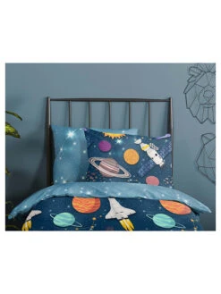 Flanell-Bettwäsche-Set "Spaceworld" In Dunkelblau 8 Flanell-Bettwäsche-Set "Spaceworld" In Dunkelblau -Kindermöbel good morning flanell bettwasche set spaceworld in dunkelblau 3