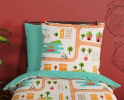 Kinder-Wendebettwäsche Roadmap Mit Reißverschluss, Renforcé, 135 X 200... -Kindermöbel good morning kinder wendebettwasche roadmap mit reissverschluss renforce 135 x 200 2