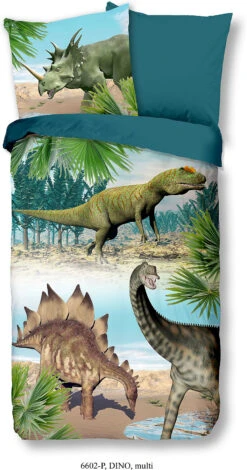 Wende-Kinderbettwäsche Dino, Renforcé, 135 X 200 + 80 X 80 Cm