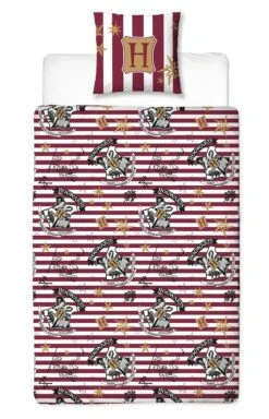 Kinder Bettwäsche-Set Flanell "Harry Potter" In Bordeauxrot / Weiß -Kindermöbel harry potter kinder bettwasche set flanell harry potter in bordeauxrot weiss 2