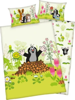 Herding Kinder-Wendebettwäsche Der Kleine Maulwurf, Linon, 100 X 135 + 40 X 60 Cm