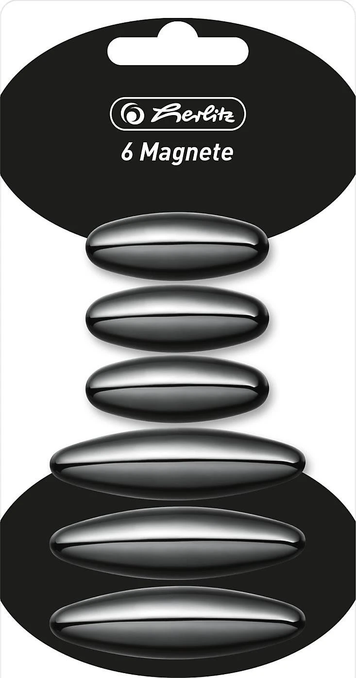 Herlitz Magnete Ellipse Just Black, 6 Stück 2 Herlitz Magnete Ellipse Just Black, 6 Stück – Bild 2