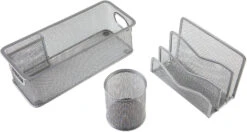 Büroset Silberfarben, 3-tlg.