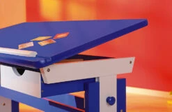 ABC Schreibtisch TITJE, Höhenverstellbar, Blau/weiß -Kindermöbel inter link abc schreibtisch titje hohenverstellbar blau weiss 4