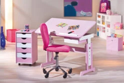 ABC Schreibtisch TITJE, Höhenverstellbar, Rosa/weiß -Kindermöbel inter link abc schreibtisch titje hohenverstellbar rosa weiss 2