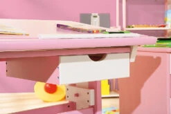 ABC Schreibtisch TITJE, Höhenverstellbar, Rosa/weiß -Kindermöbel inter link abc schreibtisch titje hohenverstellbar rosa weiss 5