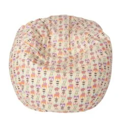 Sitzsack Mit Unplattbaren EPP Perlen "Eule Beige" In Bunt - 240 Liter