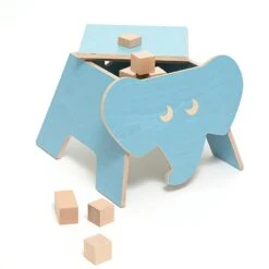 Kinderhocker "Ele" Mit Staufach In Blau