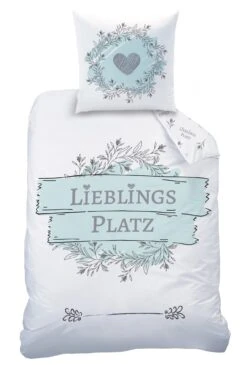 Bettwäsche-Set Biber "LIEBLINGSPLATZ" In Weiß / Mint 6 Bettwäsche-Set Biber "LIEBLINGSPLATZ" In Weiß / Mint -Kindermöbel matt and rose bettwasche set biber lieblingsplatz in weiss mint 2