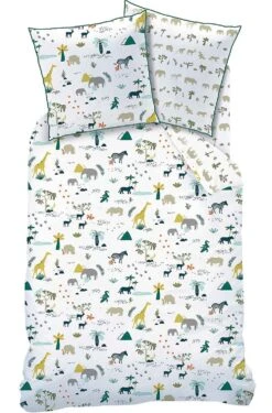 Kinder Bettwäsche-Set "Safari Tiere" In Bunt