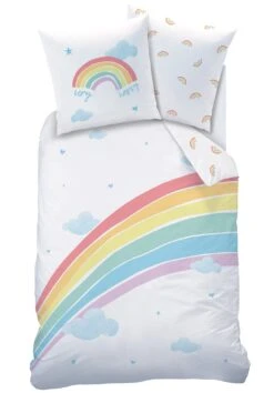 Mädchen Bettwäsche-Set "Regenbogen" In Weiß