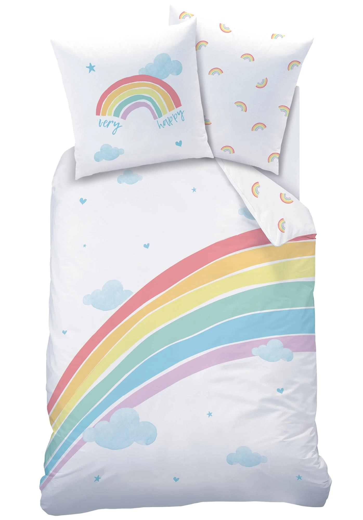 Mädchen Bettwäsche-Set "Regenbogen" In Weiß 1 Mädchen Bettwäsche-Set "Regenbogen" In Weiß