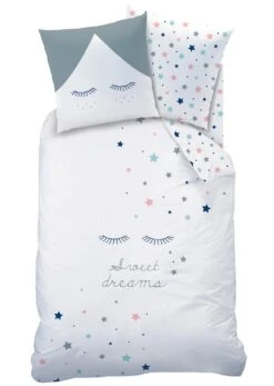 Mädchen Bettwäsche-Set "Sterne Sweet Dreams" In Weiß / Grau