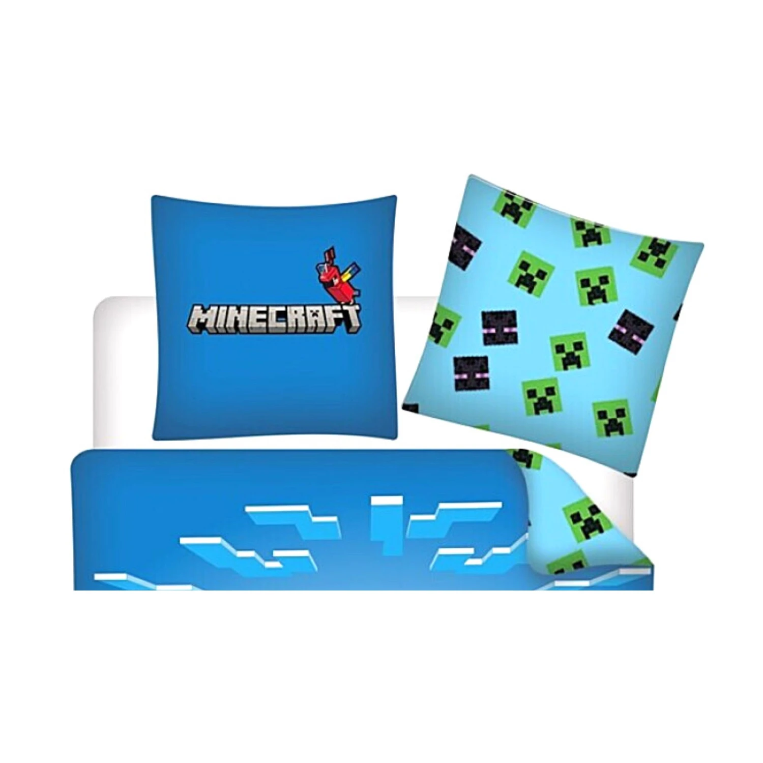 2-tlg.Set: Kinderbettwäsche Minecraft In Blau 2 2-tlg.Set: Kinderbettwäsche Minecraft In Blau – Bild 2