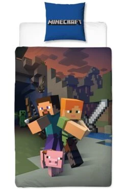 Kinder Bettwäsche-Set "Minecraft" In Bunt / Blau