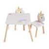 Kinder Holztisch-Set Einhorn In Lila